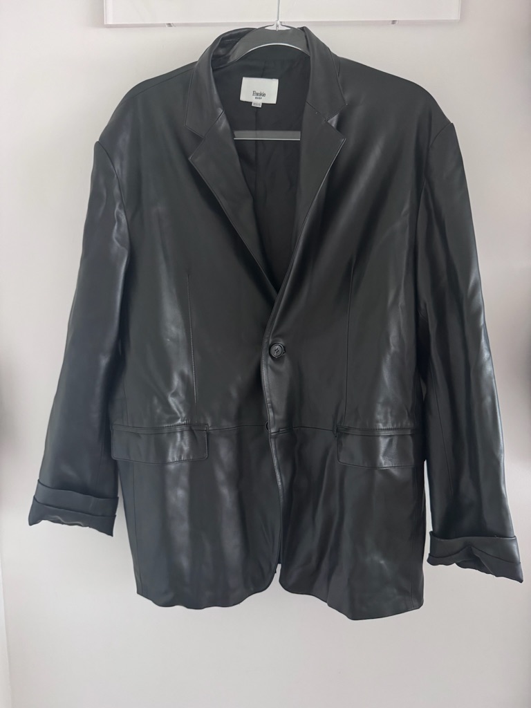 The Frankie Shop Olympia Faux Leather Blazer